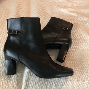 Black heeled ankle boots